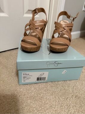Jessica Simpson Wedge Sandals in Tan
